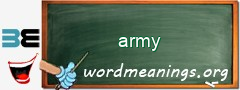 WordMeaning blackboard for army